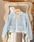 Winter Warm Checker Cardigan With Bow
